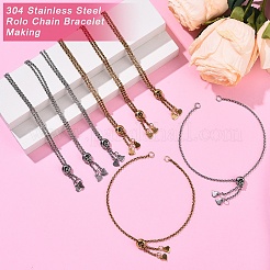 Изготовление браслета-цепочки Rolo из нержавеющей стали 304 (10 шт.)&nbsp;AJEW-YW00004-02