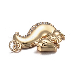 Осенняя тема латунные микро прозрачные подвески с кубическим цирконием&nbsp;ZIRC-F120-082G