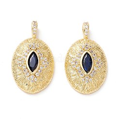 Подвески из латуни с микро паве темно-синий кубический цирконий&nbsp;X-ZIRC-Z019-19G-NR