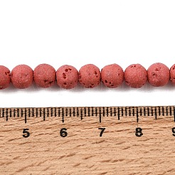 染色された合成溶岩石ビーズの連  ラウンド  トマト  6mm  穴：1.2mm  約63個/連  14.76''（37.5センチメートル）&nbsp;GG-CBAAE19-06A-04