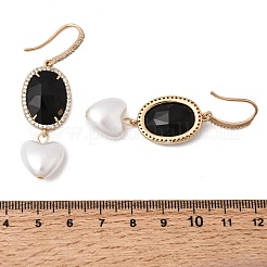 Micro ottone spianare zirconi orecchini pendenti&nbsp;EJEW-G471-10G-02