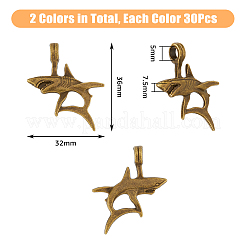 60 шт. 2 цвета подвески из сплава в тибетском стиле TIBEP-DC0001-26