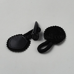 樹脂ボタン  合成皮革のトグルボタン  ミシンアクセサリー  ホーン  ブラック  45x140x18mm&nbsp;BUTT-WH20008-10B