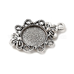 Тибетский стиль сплава цинка Подвеска Цветок кабошоны ободок сеттинги TIBEP-R334-247AS-RS