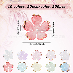 200 шт. 10-х цветные колпачки для бусин из смолы FIND-DR0001-40