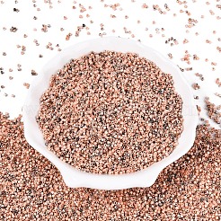 スプレー塗装されたピカソの円筒ガラスシードビーズ  ライトサーモン  1x1.7mm  穴：0.9~1mm&nbsp;GLAA-T028-12A-04