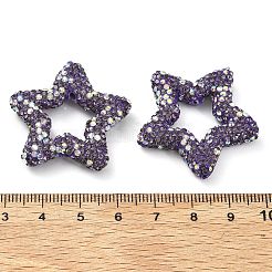 Звездообразные полимерные глиняные бусины со стразами&nbsp;CLAY-NH0001-06N