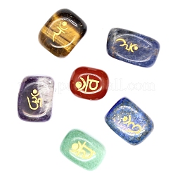 Natürlicher Edelstein Trommelstein mit eingraviertem Sanskrit&nbsp;PW-WG5DDC3-01