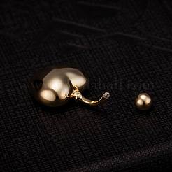Piercing Schmuck echte vergoldete Messing Herz Nabel Ring Bauchringe&nbsp;AJEW-EE0004-001B