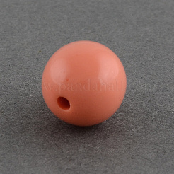 Massiv stämmig Kaugummi Acryl Ball Perlen&nbsp;SACR-R835-6mm-M