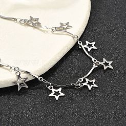 Браслеты со звездами из нержавеющей стали 304 BJEW-R021-02P