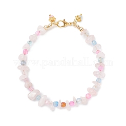 Браслеты из натурального розового кварца и агата для женщин&nbsp;BJEW-JB12526-03