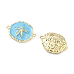 Подвески-коннекторы из латуни с эмалью в морском стиле&nbsp;KK-C251-05G-02C