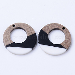 Pendentifs en bois de résine et de noyer&nbsp;RESI-N025-004A-B01