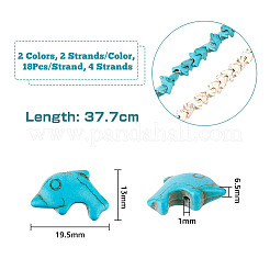2 нить 2 цвета синтетических бирюзовых бусин нити G-FH0001-96