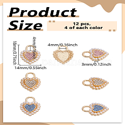 12шт 3 цвета подвески из сплава со стразами&nbsp;ALRI-LP0001-06