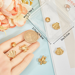 12 шт. 3 стиля бусин из нержавеющей стали 304&nbsp;STAS-BBC0005-26