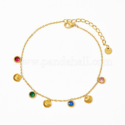 Armbänder aus Edelstahl 304 und bunten Zirkonia&nbsp;WGBA041-03