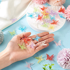 70шт 7 цвета прозрачные акриловые бусины OACR-TA0003-44