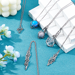 3 шт. 3 стиля 304 нержавеющая сталь макраме мешочек кабель цепь ожерелье изготовление NJEW-FH00004