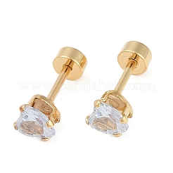Tappi finti per le orecchie a forma di cuore in vetro&nbsp;EJEW-H105-25G-C