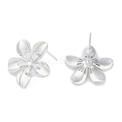 Фурнитура для серег-гвоздиков из латуни с паве из прозрачного кубического циркония&nbsp;KK-F875-05P