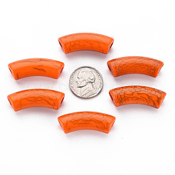 Непрозрачные акриловые бусины с краклеем&nbsp;MACR-S372-001N-008