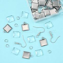 Наборы для самостоятельного изготовления квадратных сережек-подвесок DIY-FS0009-17