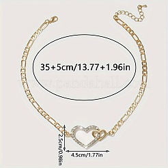 Сплав кристалл горный хрусталь двойное сердце звено цепи ожерелья для женщин&nbsp;FS-WGE7D15-01