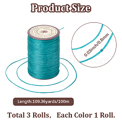 3 рулон 3-х цветной плоской вощеной полиэфирной нити&nbsp;YC-CL0001-01C