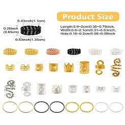 130 шт. 26 стиля манжеты для волос из сплава/алюминия/железа&nbsp;OHAR-CJ0001-04