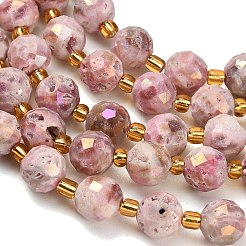 Fili di perline di cristallo geode druzy elettrolitico placcato&nbsp;G-F833-P01-10mm-01
