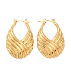 Серьги-кольца из нержавеющей стали 304 в полоску&nbsp;EJEW-S265-11G