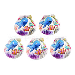 Большие подвески с принтом из натуральных пресноводных ракушек SHEL-N032-235-04