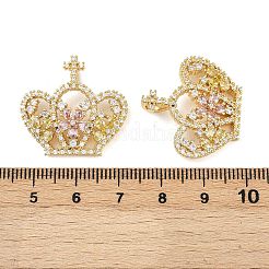Pendentifs avec zircon cubiques à micro-pavés en laiton&nbsp;KK-S526-09G-A
