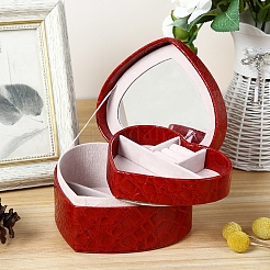 Scatole porta gioielli in pelle PU e velluto a forma di cuore&nbsp;PW-WGA7E89-01