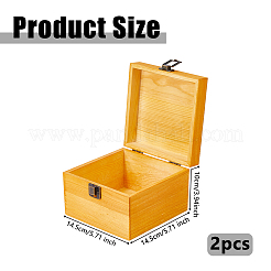 2 шт. деревянные ящики для хранения с откидной крышкой&nbsp;WOCR-DC0001-05