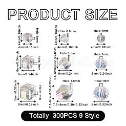 300шт 9 стильные гальванические стеклянные бусины нити EGLA-BY0001-01