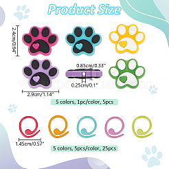 Силиконовые стопоры для спиц с принтом собачьей лапки DIY-NB0010-74