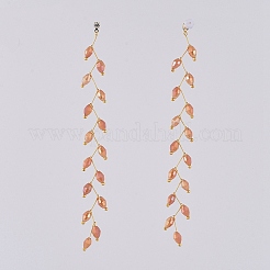 Серьги-гвоздики из стекла с галькой&nbsp;EJEW-JE03820-03