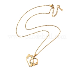 Colliers pendentifs en acier inoxydable 201 avec placage sous vide PVD&nbsp;NJEW-R267-02Q-G