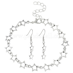 Комплекты из полых браслетов и сережек-подвесок из сплава для женщин&nbsp;FS-WG05F94-01