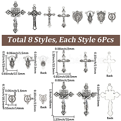 48 Stück 8 Stile DIY Legierung Anhänger und Link Zubehörse Kits&nbsp;FIND-SC0021-29