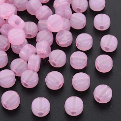透明なアクリルビーズ  染め  フラットラウンド  パールピンク  8.5x5.5mm  穴：2.5mm  約1774個/500g&nbsp;MACR-S373-05E-10