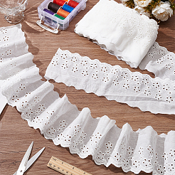 15 ярд хлопковой вышивки с полой цветочной кружевной отделкой&nbsp;OCOR-WH0003-045A