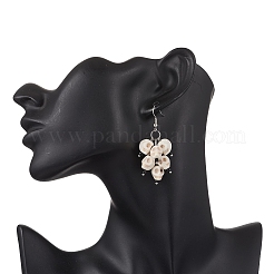 Серьги-подвески в виде черепа из синтетической бирюзы на тему Хэллоуина EJEW-TA00687