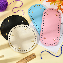 4 stücke 2 stil flache runde & ovale pu leder stricken häkeln taschen nagel boden shaper pad&nbsp;DIY-PH0003-56