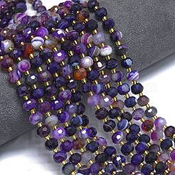 Natürlich gefärbte violette Achatperlenstränge&nbsp;G-K389-E35-01