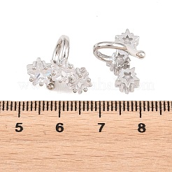 Messing Micro Pave klare Zirkonia Manschette Ohrringe&nbsp;EJEW-G471-40P