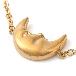 Браслеты-цепочки из нержавеющей стали 304 с лунным лицом для женщин BJEW-K237-08G